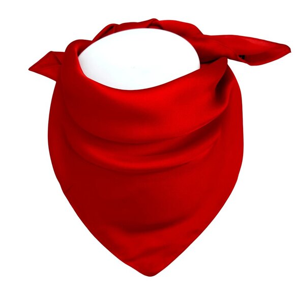 ❤️New Elegant Square Silky Scarf Bandana RED Hiyab Solid Soft Versatile Hiyab❤️ - Picture 2 of 6